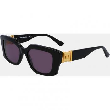 Karl Lagerfeld KL6125S Rectangular Acetate Sunglasses - Unisex Black Full-Rim