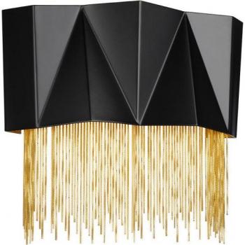 Aplique de pared Zuma Satin negro/dorado 27 cm G9