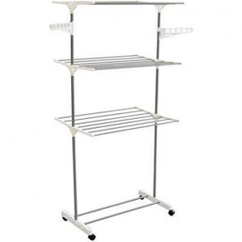 Secador de Ropa Vertical 3 Niveles con Perchas - Metal 80 x 59 x 165 cm