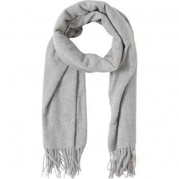 Bufanda larga de mujer Pieces Kial New en gris claro con flecos