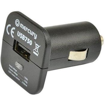 Mercury Compact USB In Car Charger 2100mA