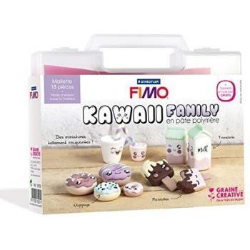 Maletín Fimo - Familia Kawaii de Donuts - 18 piezas