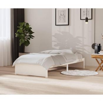 Estructura de cama de madera maciza blanca 90x200 cm