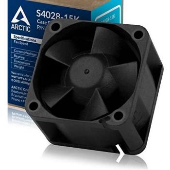 Arctic S4028-15K 40mm PWM Dual Ball Bearing Server Fan, Continuous Operation, Black, 1400-15000 RPM
