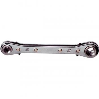 KS Tools 130.0122 Llave de carraca 4 en 1 conmutable para refrigeración y climatización