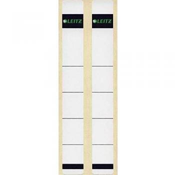 Leitz - Etiquetas Adhesivas para Lomo para Carpetas de Anillas, Estrechas, Cortas, 23 x 192 mm, Papel, 16460085, Gris, Pack de 10 etiquetas