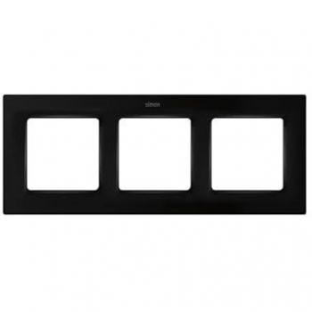 Marco Simon 82 Concept, Marco de Pared, 3 Elementos, Color Negro Mate, Compatible con Series de Mecanismos 75, 31, 82 y 88, Apto para Interiores, Fácil de Instalar,