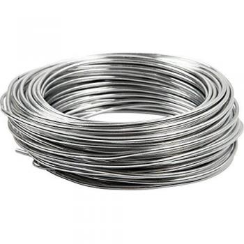 Hilo de Aluminio Redondo, 3 mm, Plata, 29 m, 1 Rollo