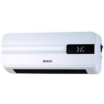 SOGO SS-18360 Calefactor Cerámico de Pared Split, 2000 Watts PTC, Sensor ventanas Abiertas,Temporizador Semanal, Termostato Digital, Función Ventilador, Color Blanco