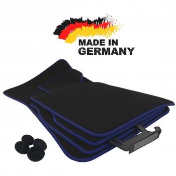 Carstyling Alfombrillas Coche para BMW 3 E92 Coupe Premium Velours Negro Borde Azul Felpudos Moqueta