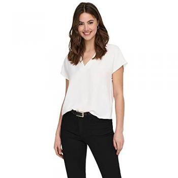 Camiseta de Mujer JDY de Manga Corta con Cuello Pico y Diseño de León