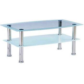 vidaXL Mesa de centro de vidrio templado blanca 100x60x42 cm