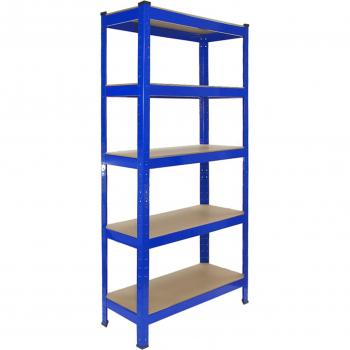 Estanterías Resistentes T-Rax de Acero, Azul, 75cm Ancho x 30cm Fondo, Conjunto de 6 Unidades