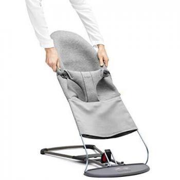 BABYBJÖRN Asiento de Tela para Hamaca, Algodón, Gris arena