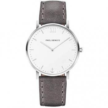 Reloj Paul Hewitt Sailor Line Unisex de Cuarzo con Correa de Piel Gris 36mm PH-SA-S-Sm-W-13S