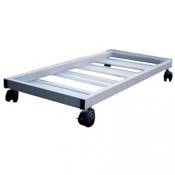 Carro para macetas rectangular de aluminio con ruedas, 60x30 cm