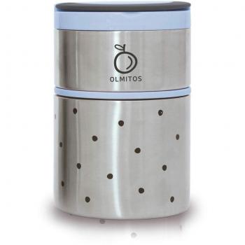 Olmitos 1755 Termo de Acero Inoxidable, 250 ml + 570 ml, Azul