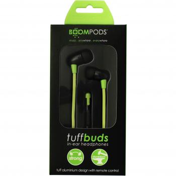 Boompods Tuffbuds Dentro de oído Binaural Alámbrico Verde - Auriculares