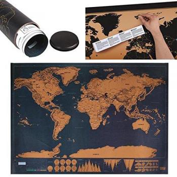 Tiptiper Increíble arañazo del mapa del mundo, Edición de viaje Rasguño del mapa del mundo Cartel personalizado Mapa de la revista Decoración del hogar