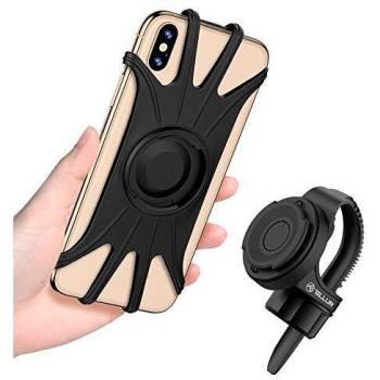 Soporte de teléfono desmontable para bicicleta Tellur BPH100, negro, compatible con smartphones de 4 a 6.5 pulgadas