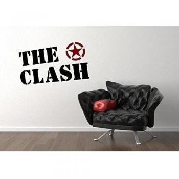 The Clash - Vinilo Decorativo Adhesivo de Pared, Black/Burgundy Red, Large: 60cm x 100cm / 24 x 39