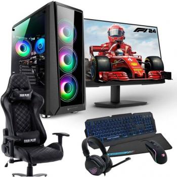 PC Gaming Completo Racing Cosmo - Intel Core i5-12400F, 16GB RAM, 1TB HDD + 256GB SSD, RTX 3050, Monitor 24 Full HD, Silla Gaming y Combo