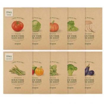 Skinfood Sous Vide Tomato Brightening Mask Sheet - 10 Sheets (Choose from 10 Types)
