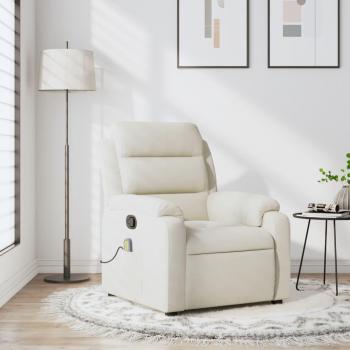 Sillón de Masaje Reclinable de Terciopelo Crema Vidaxl
