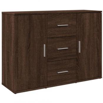 Aparador de madera de ingeniería marrón roble 90,5x29,5x65 cm, armario de almacenaje, mueble aparador, mueble de almacenaje de cocina, bufé