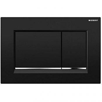 Geberit Sigma30 Dual Flush Actuator Plate, Rectangular, Black/Chrome (115.883.KM.1)
