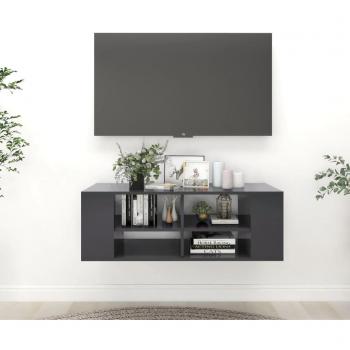 Mueble de pared para TV vidaXL madera contrachapada 102x35x35 cm, aglomerado gris, Mueble de Salon, Mueble TV, Mesa de TV, Mueble televisor