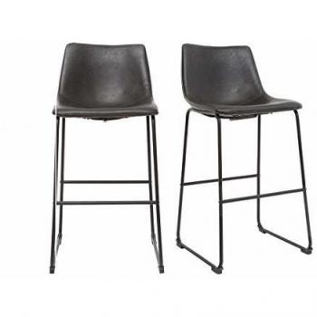 Taburete de bar vintage PU negro 73cm lote de 2 NEW ROCK
