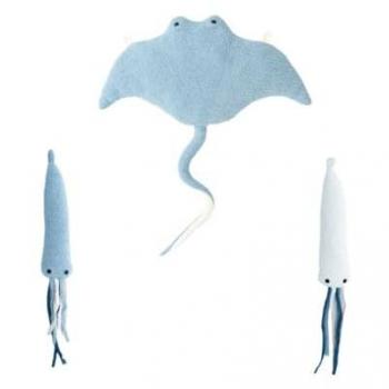 Peluche Crochetts OCÉANO Azul 59 x 11 x 65 cm 8 x 5 x 59 cm Set de 3 Piezas