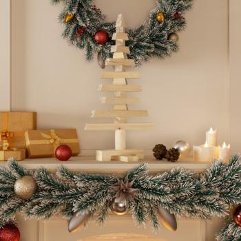 Árbol de Navidad de madera maciza de pino para decoración, 60 cm