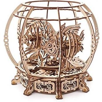 Puzzle 3D Mecánico Acuario UGEARS - Kit de Modelo de Madera - 325 Piezas - Dimensiones: 23.5x23.5x20 cm
