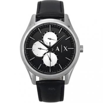 Armani Exchange AX1872 Multifunction Leather Strap Black Dial Quartz Men's Watch