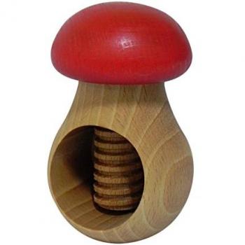 Cascanueces de madera de haya natural - MUY SÓLIDO - seta roja