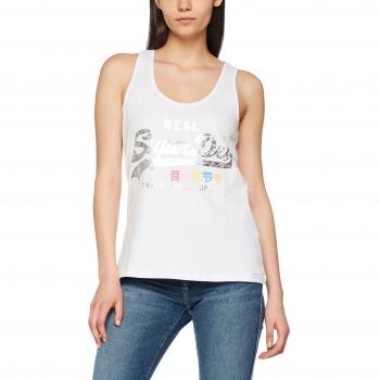 Superdry Premium Goods Entry, Camiseta de Tirantes para Mujer, Blanco