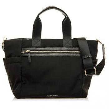 Bolso de hombro multiposición Sima negro con cremallera y asa doble para mujer