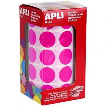 Apli Kids 16721 Rollos Gomets Redondos, Fucsia, 20,0 Mm