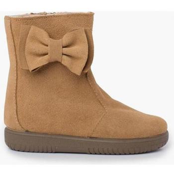 Botas de niña de serraje con lazo lateral grande