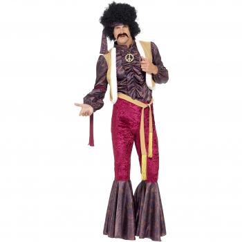 Disfraz de Hippie Psicodélico para Hombre con Chaleco y Diadema - Talla M