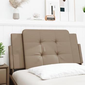 Cabecero acolchado de cama en cuero sintético capuchino 100 cm