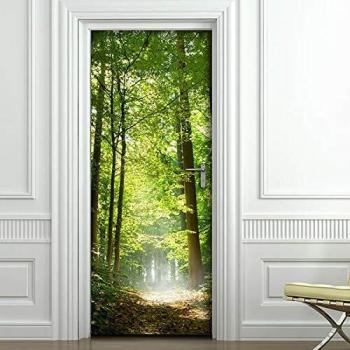 Rivestimento Autoadesivo para Puerta Bosque Geométrico 83x210 cm