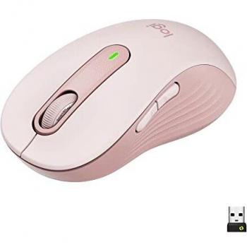 Logitech Ratón inalámbrico Signature M650 L Full Size - para manos grandes, clics silenciosos, botones laterales personalizables, Bluetooth, compatibilidad con varios dispositivos - Rosa