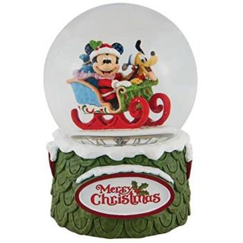 Bola de Agua Decorativa Navideña Mickey y Pluto 120 Enesco Disney Traditions