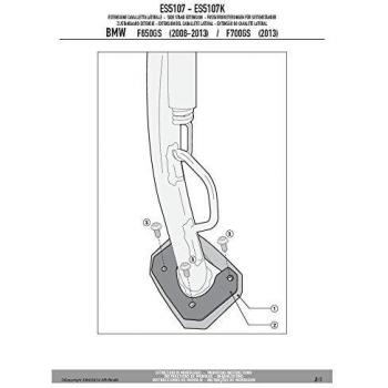 Placa de soporte de caballete lateral Givi ES5107 para BMW F650GS (2013-2014)