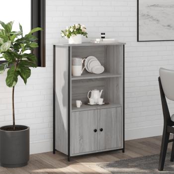 Aparador alto de madera de ingeniería gris Sonoma 62x32x103,5 cm - Mueble de Almacenaje de Salón, Buffet para salón, Armario Auxiliar, Armario de Almacenamiento