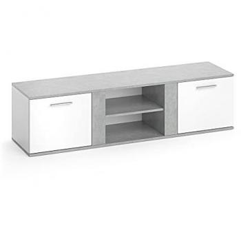 Mueble bajo para TV Novelli, Hormigón/Blanco, 155 x 41 cm