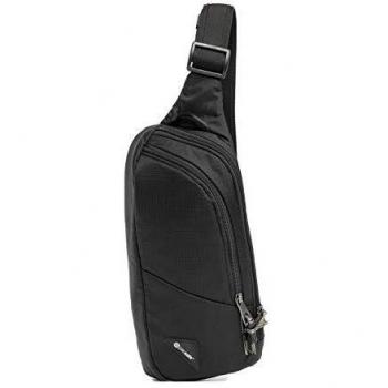Pacsafe Vibe 150-2.2 Liter Anti Theft Crossbody Pack, Jet Black, 2.2 Liter, Vibe 150 Anti Theft Jet Black